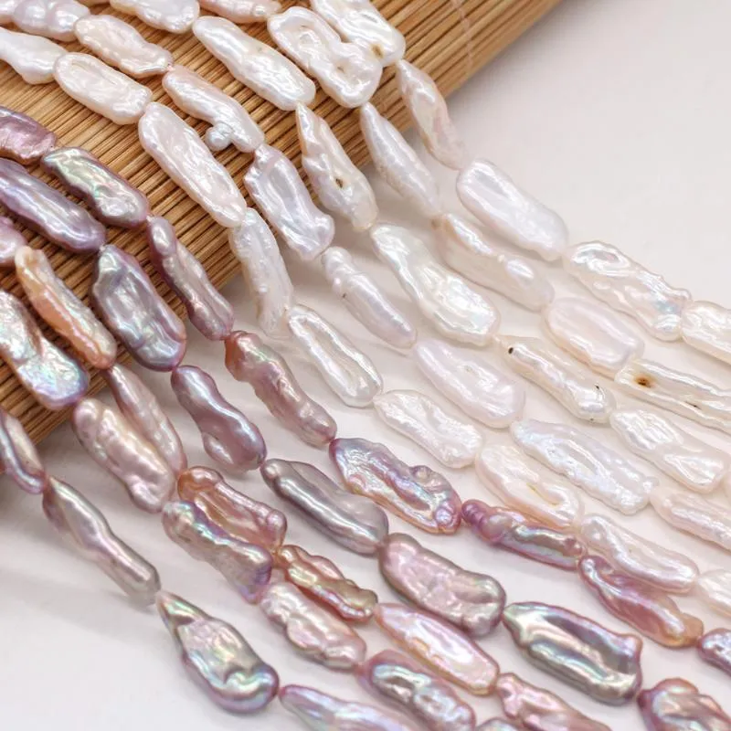 Koraliki inne naturalne perłowe perłowe nieregularne prostokąt 36 cm do robienia biżuterii Naszyjka Bransoletka Akcesoria 7x20-8x22mmer