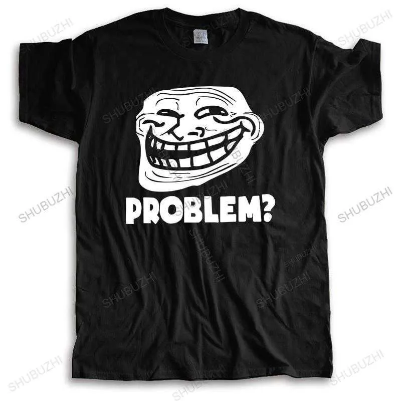 T-shirts pour hommes nouveaux t-shirts d'été sous licence You Mad Troll Face meme Problem On Black T-shirt adulte T-shirt décontracté en coton à col rond pour hommes G230303