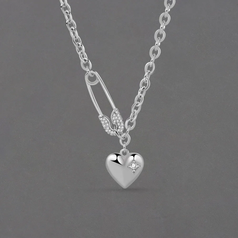 Save Big on Bulk Sterling Silver Heart Necklaces Women Sterling Silver  Heart Pendant Necklace For Women, Trendy Fashion Jewelry, O Chain Choker, 