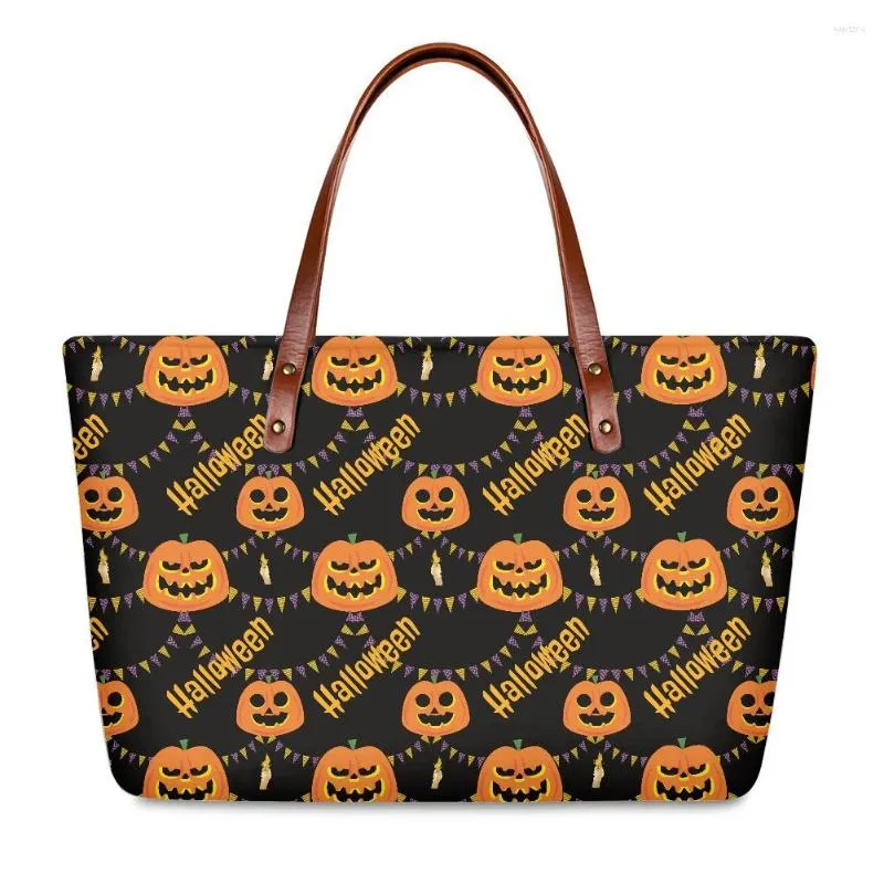 Bolsas de noite Elviswords Happy Halloween Print ombro para mulheres Design de luxo Bolsas de senhora 2023 bolsa de alta qualidade bolso mujer