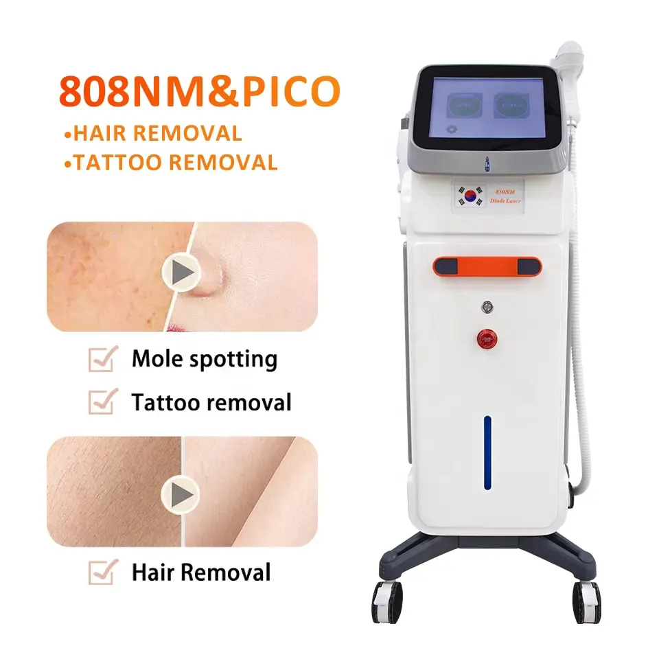 4000w 810nm Diode Laser Hair Removal machine Noninvasive Picosecond Laser Tattoo Removal device 2 handles 50 millions shots CE Approved