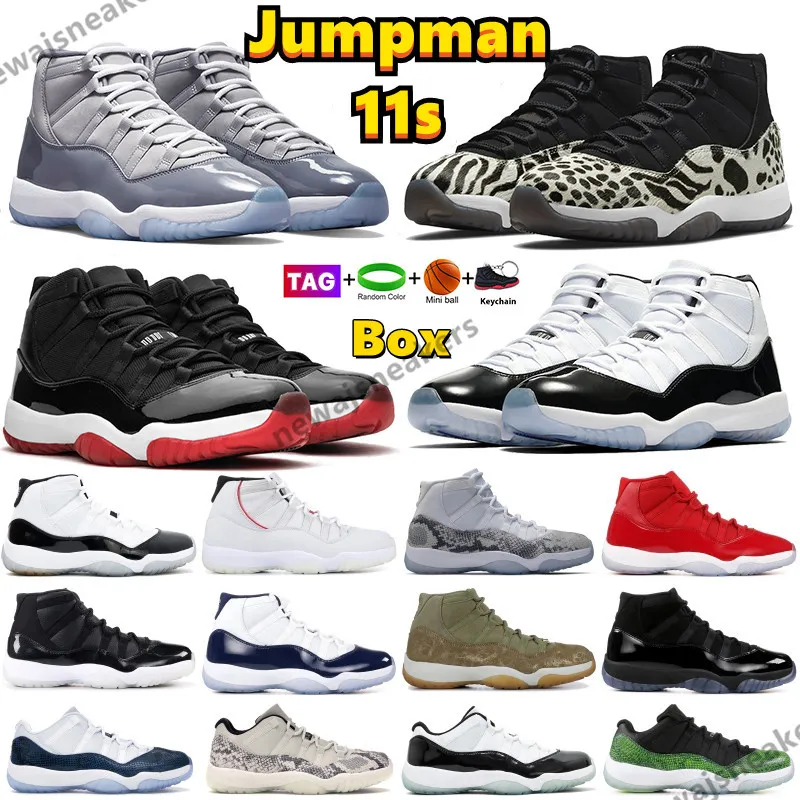 Met Doos Jumpman 11 Basketbalschoenen Heren Dames 11s Cherry Midnight Navy Cool Grey 25th Anniversary Bred Pure Violet Heren Trainers Sport Sneakers