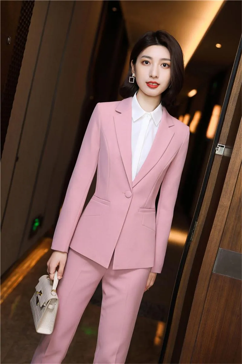 Женские штаны с двумя частями Ladies Office Work Suits Formal Professional Women Business Ol Styles Осень Зимние Блейзер Брюки Установите штаны