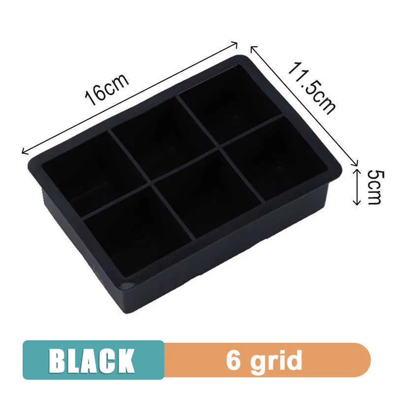 4/6/8/15 /37Grid Big Ice Tray Mold Giant Jumbo Large Food Grade Silicone  Ice Cube Square Tray Mold DIY Ice Maker Ice Cube Tray