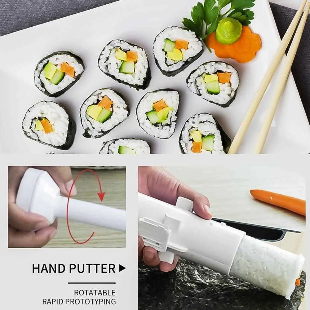 Kit Sushi Fai Da Te – Stampo Per Palline Di Riso E Sushi Maker – Attrezzo Facile E Veloce, Colore Giallo