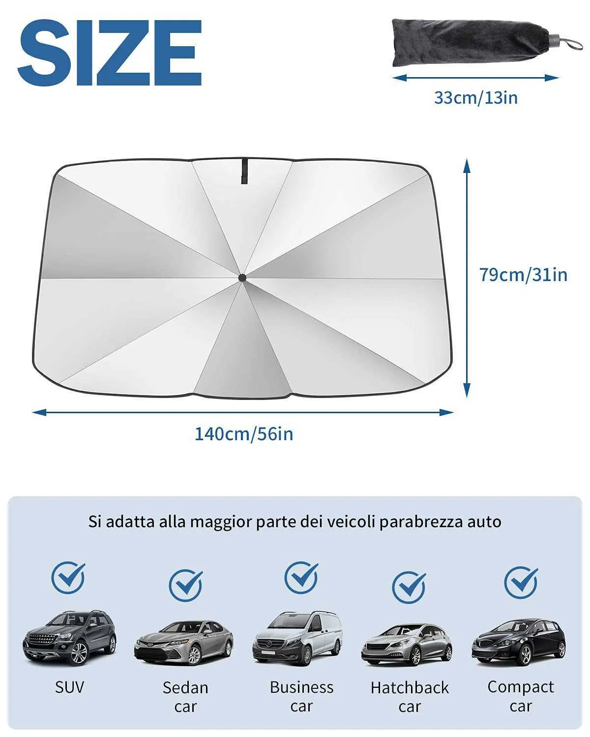 Universal Auto Windschutzscheibe Sonnenschutz UV Strahlen Faltbare