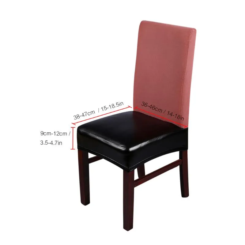 Chair Covers 2pcs Cover PU Leather Stretchable Dining Seat Waterproof Dustproof Ceremony Slipcovers Protectors