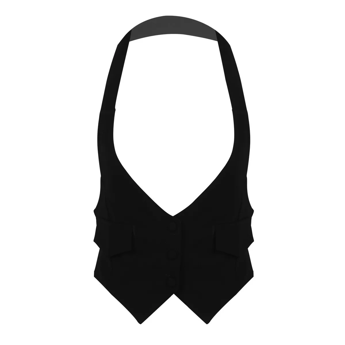 Veste pour femme Gilets décontractés Solide Halter Neck Costume court Dos nu avec ceinture Auto-cravate à l'arrière Boutonné Gilet entièrement doublé 230303