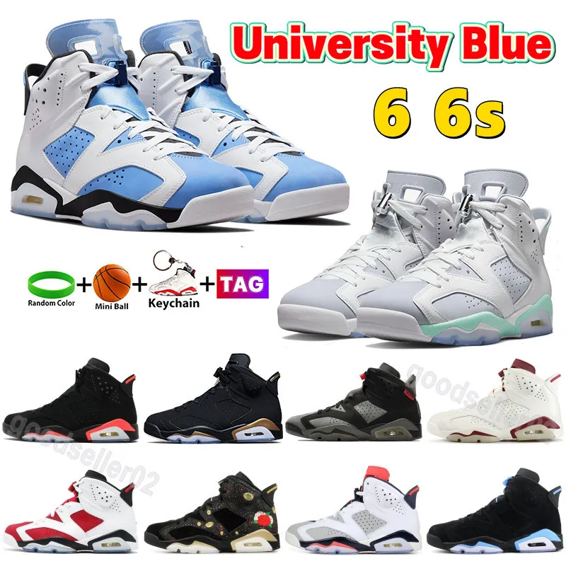 Jumpman 6 6s Herr Basketball Shoes University Blue DMP Cactus Bordeaux White Bara Rose Electric Green Designer Men Women Sneakers Plus Size