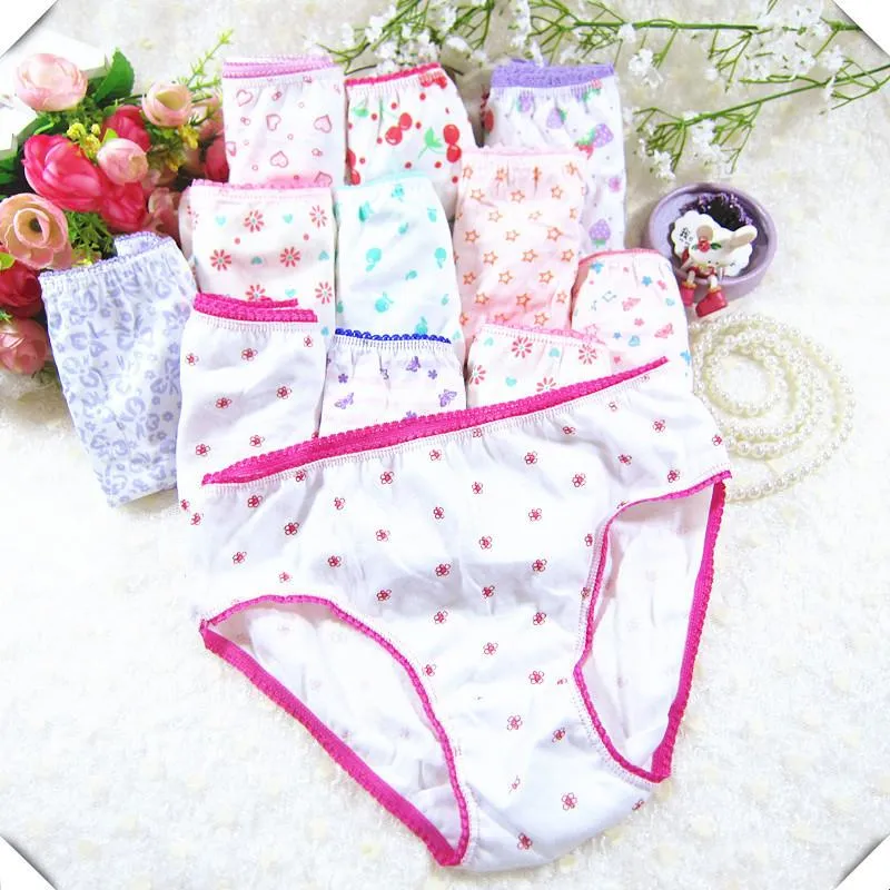 Panties 10pcs COTTON Kids Underwear Girls Baby Pants Cute Mixed Color Cueca Infantil