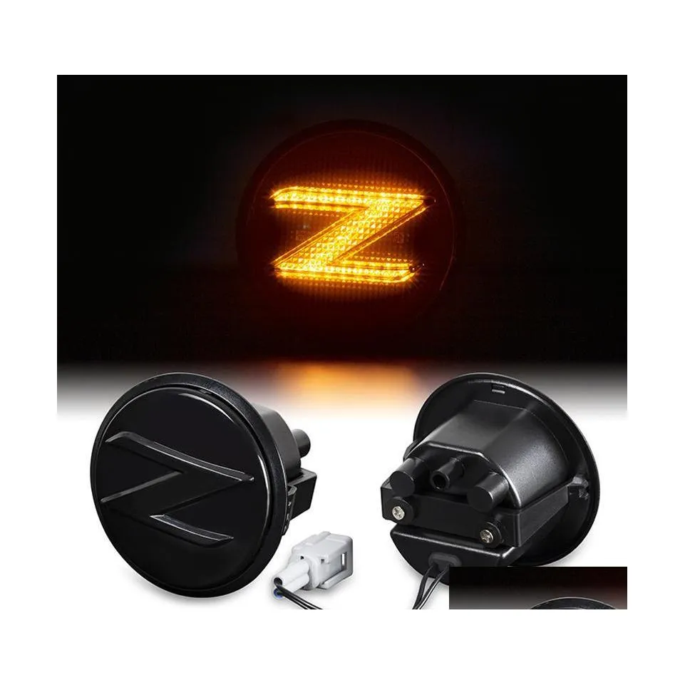 Feux D'urgence De Voiture 2Pcs Dynamique Ambre Côté Marqueur Clignotant Séquentiel Clignotant Led Pour 370Z 2009 2010 2011 2012 2013 2014 2021 Dhgg5