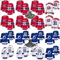 Montreal Canadiens hockey jerseys 22 Cole Caufield 14 Nick 31 Carey Price  Bay Lightning 91 Steven Stamkos 86 Kucherov 88 Andrei