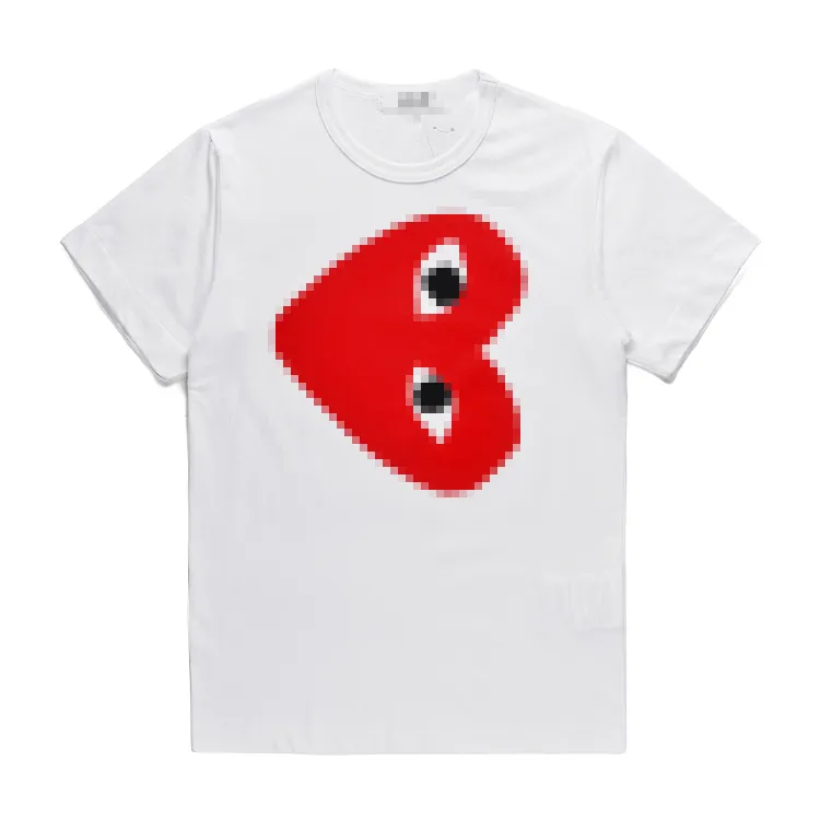 Designer tee mäns t-shirts vit varumärke com Slim Short Sleeve Hearts Des Garcons CDG Holiday Play T Shirt Size Women