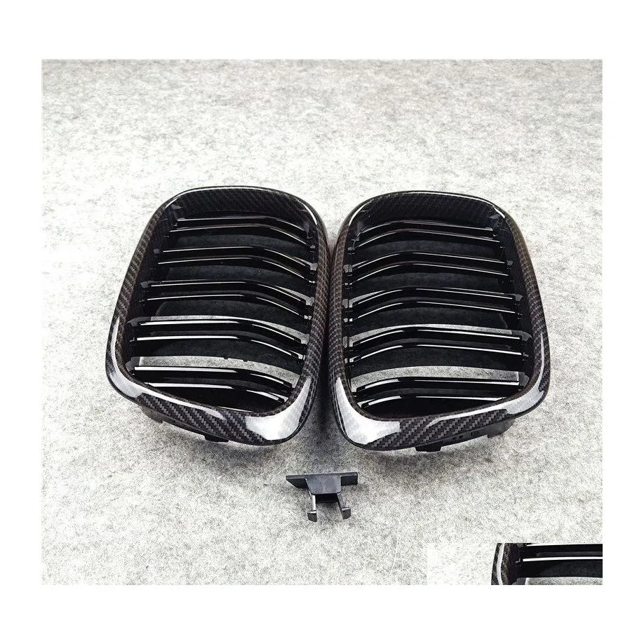 Grilles Mesh Pour Série 5 E39 Abs Carbon Look Noir / M Couleur Calandre Double Latte Grille 19962003 Style De Voiture Livraison Directe Mobil Dhhpx