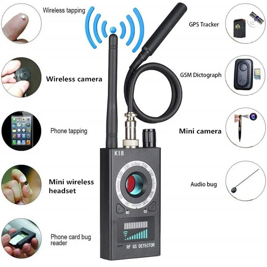 Anti RF Detector Wireless Bug Detector för mini -kameran Laser Lens GSM Lyssningsenhet Finder Radar Radio Scanner Wireless Signal 2726