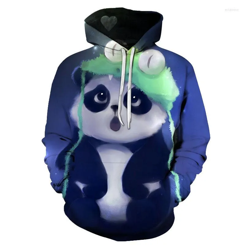 Felpe con cappuccio da uomo Cute Panda Elements e Blue Flame stampa 3D Hip-hop Casual con cappuccio Stampa divertente Formato asiatico S-6XL