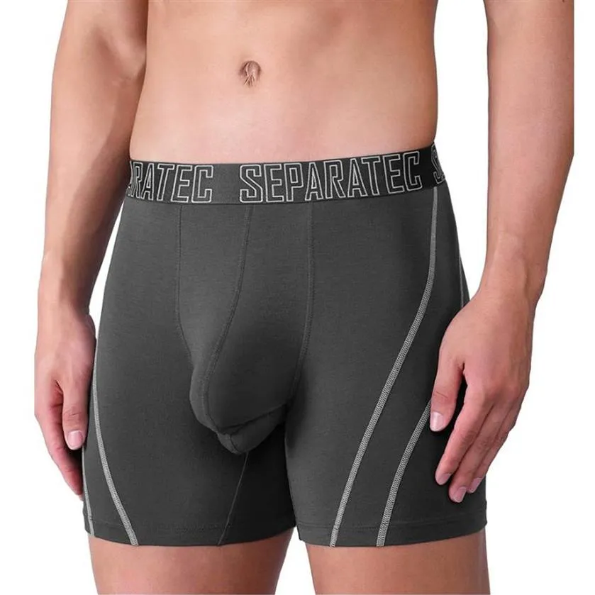 Caleçons Separatec Hommes Doux Bambou Rayonne Poche Séparée Sous-Vêtements Longue Jambe Boxer262V