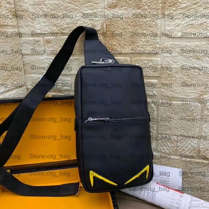 Mens Crossbody Bag PU Leather Canvas Backpack With Yellow Eyes Fashion Chest Bag For Outdoor Travel Versatile For Men And Women Casual Style Single Strap Mini Size 2024 Holiday Gift From Otg bag