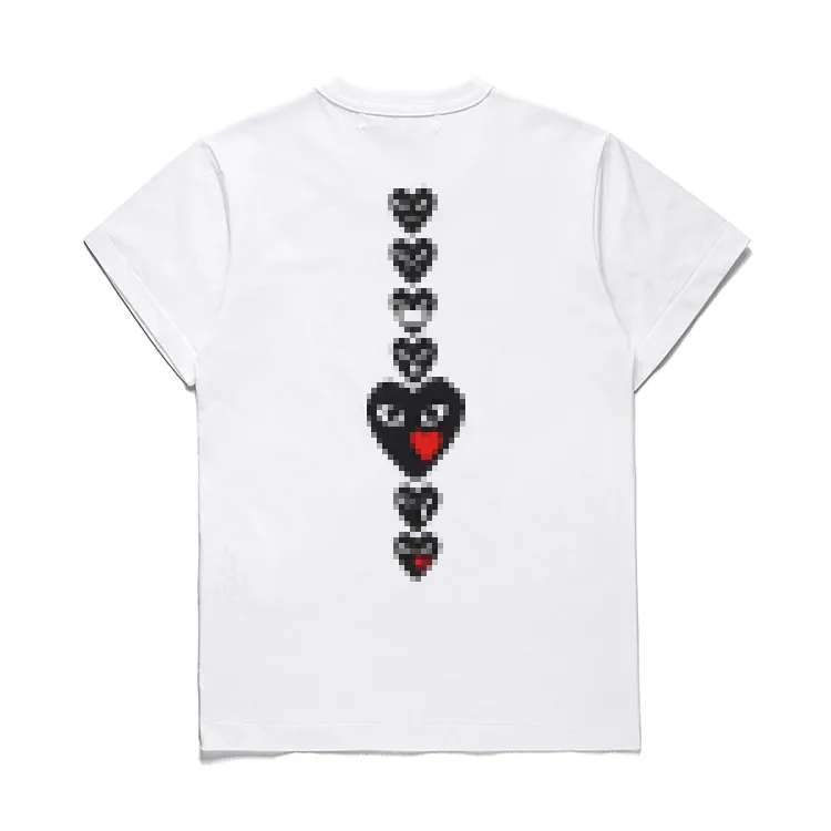 COM T-shirts homme blanc marque coeurs noirs DES GARCONS CDG vacances Slim manches courtes PLAY T-shirt blanc femme TEE nouveau