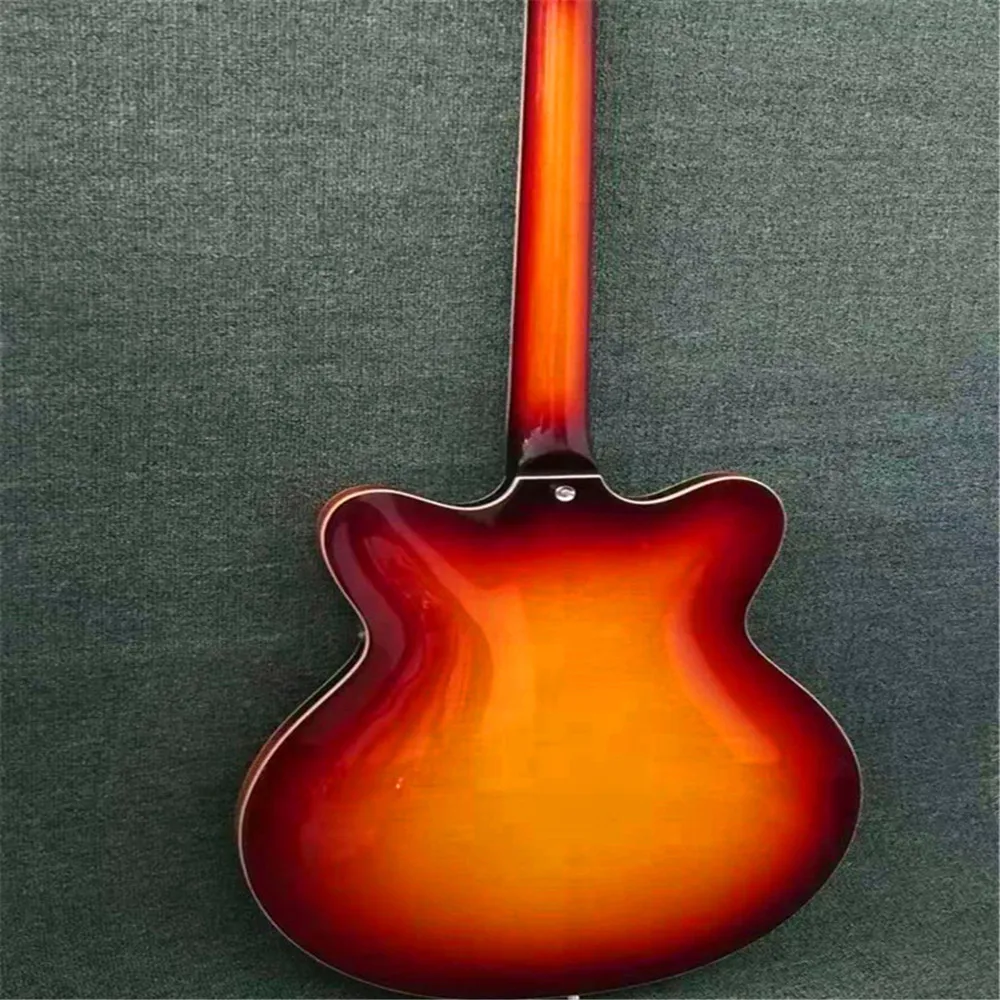 Elektrisk gitarr Anpassa Sunburst Jazz 335 6-sträng Sunburst Thin Semi-Hollow