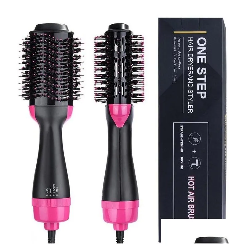 Hair Brushes One Step Dryer Brush And Volumizer Blow Straightener Curler Salon 4 In 1 Roller Electric Heat Air Curling Iron Comb Dro Dhdfv