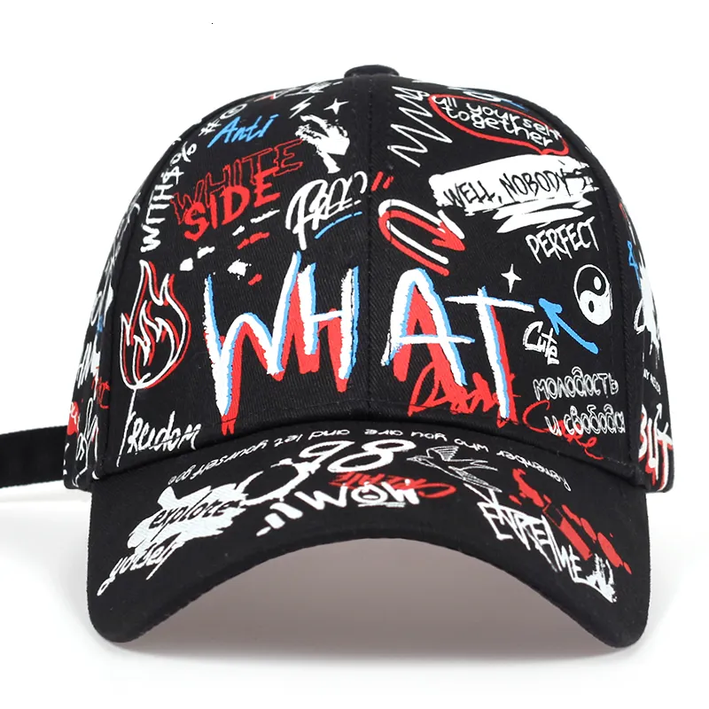 Czapki piłki mody Graffiti Cap Baseball Cap Bawełna Czapka Outdood Caśnik Mężczyźni Kobiety Summer Regulowane Czapki rozrywkowe 230303