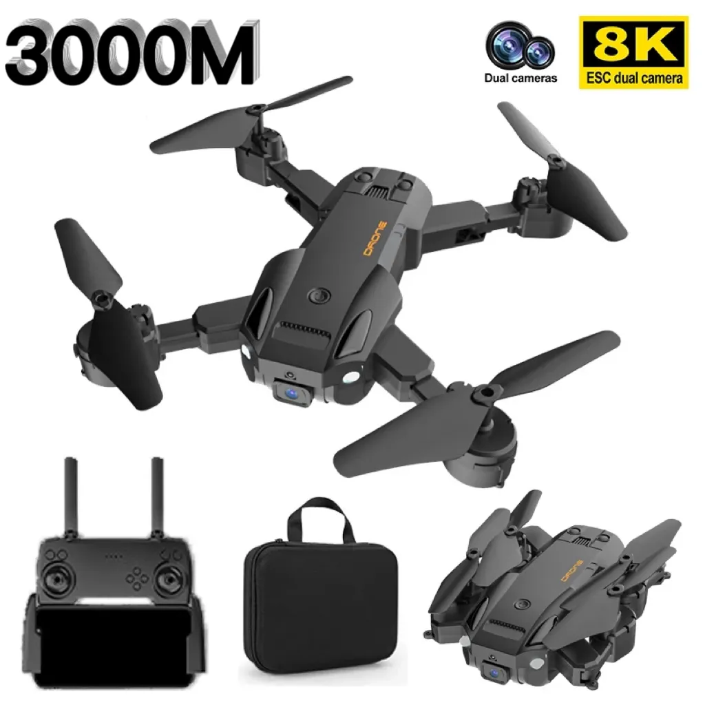 Dron GPS 5G 8K HD Drone Professional Dual Dual Camera WiFi FPV تجنب عائق طيار طائرة كوادكوبتر RC المسافة 3000M