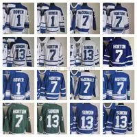 ''New Retro Ice Hockey Jerseys 7  Barber 13 Mats Sundin 1 Johnny Bower Stitched Jersey