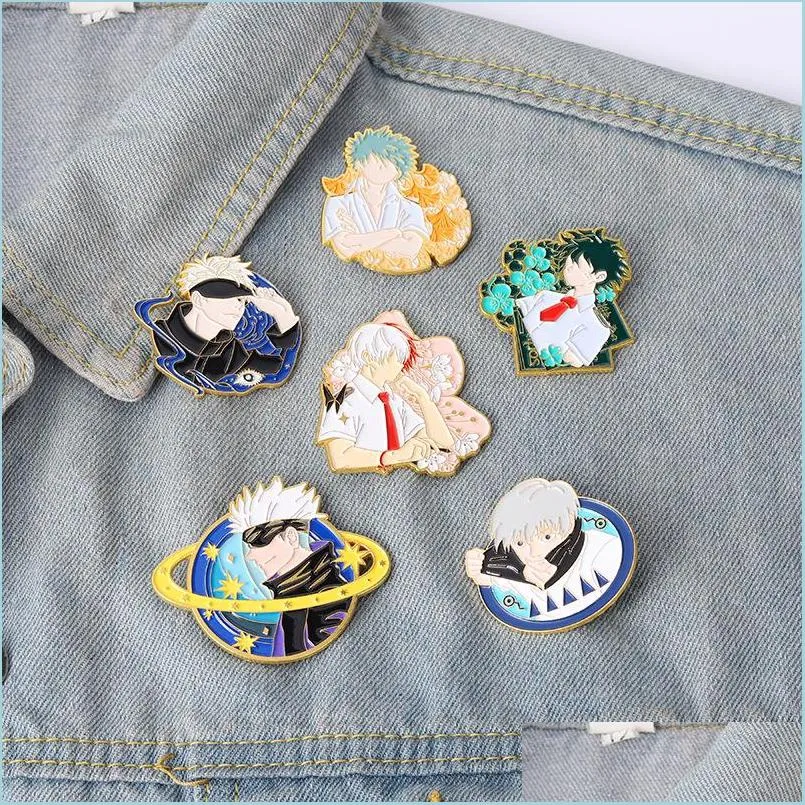 Cartoon Accessories Cartoons Brooches Badges Woman Enamel Lapel Pins For Backpack Fashion Avatar Hijab Decorative Jewelry Clothes Dr Dhgz3