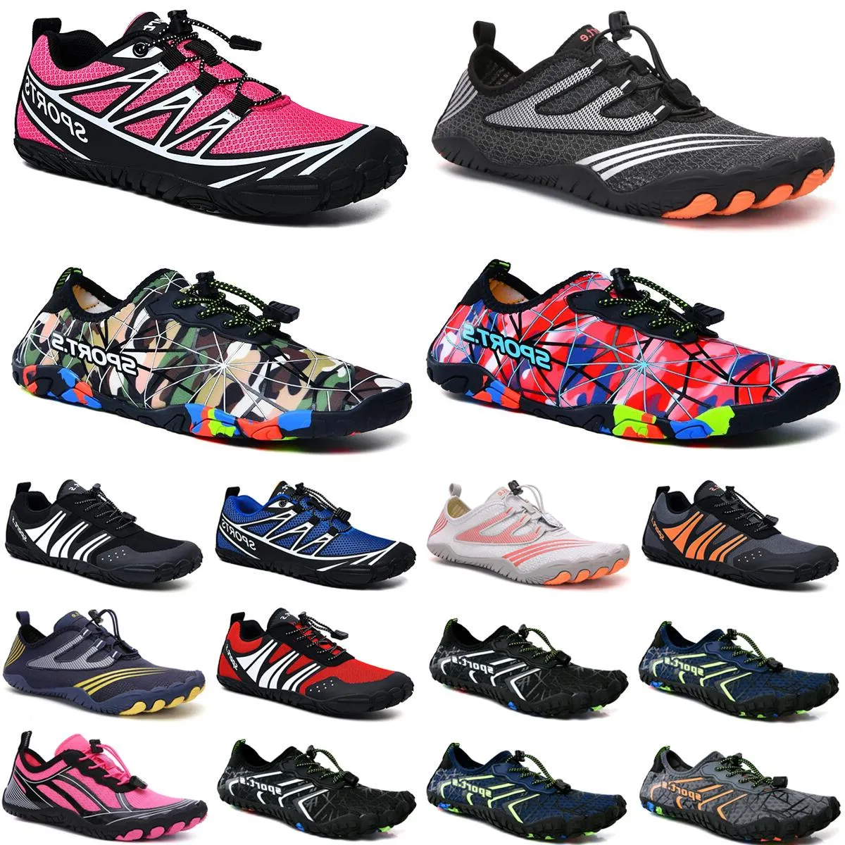 Water Shoes black white orange Women men shoes Beach sea blue Swim Diving Outdoor red pink Barefoot Quick-Dry size eur 36-45