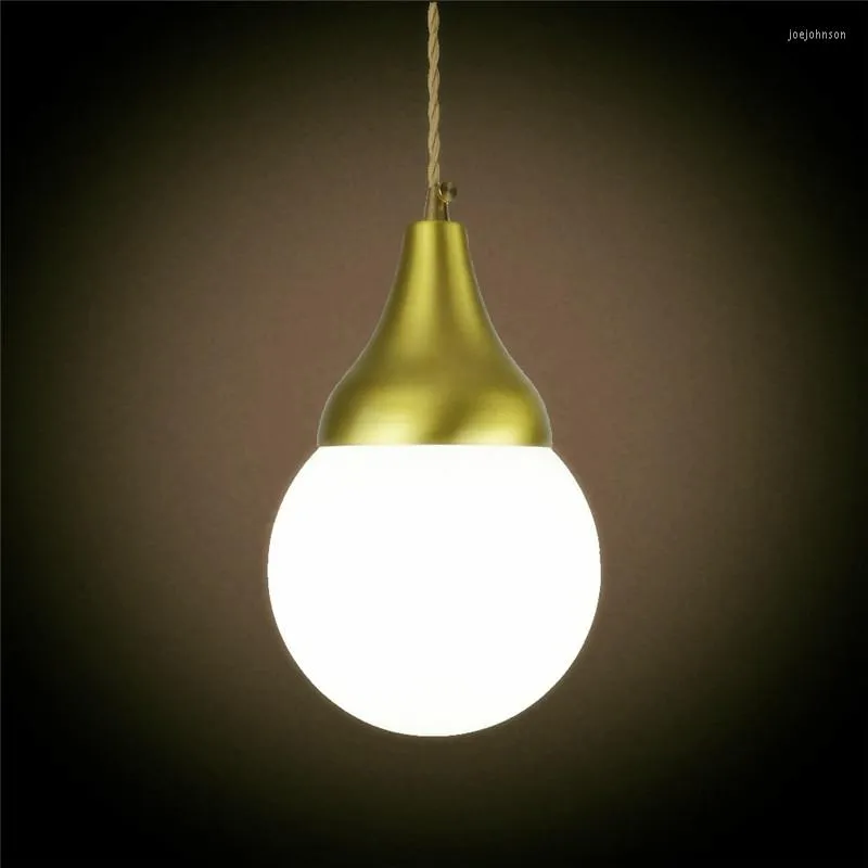 Pendant Lamps E27 Brass Material Light Edison Bulb G125 LED Vintage Copper Fabric Wire Home Decoration Fixture Lamp