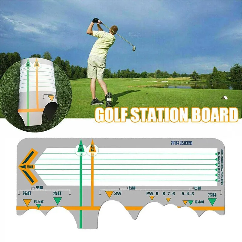 Other Golf Products Station Board Swing Trainer Practice Corrective Posture Beginners Batting Calibration Training Accessories 230303