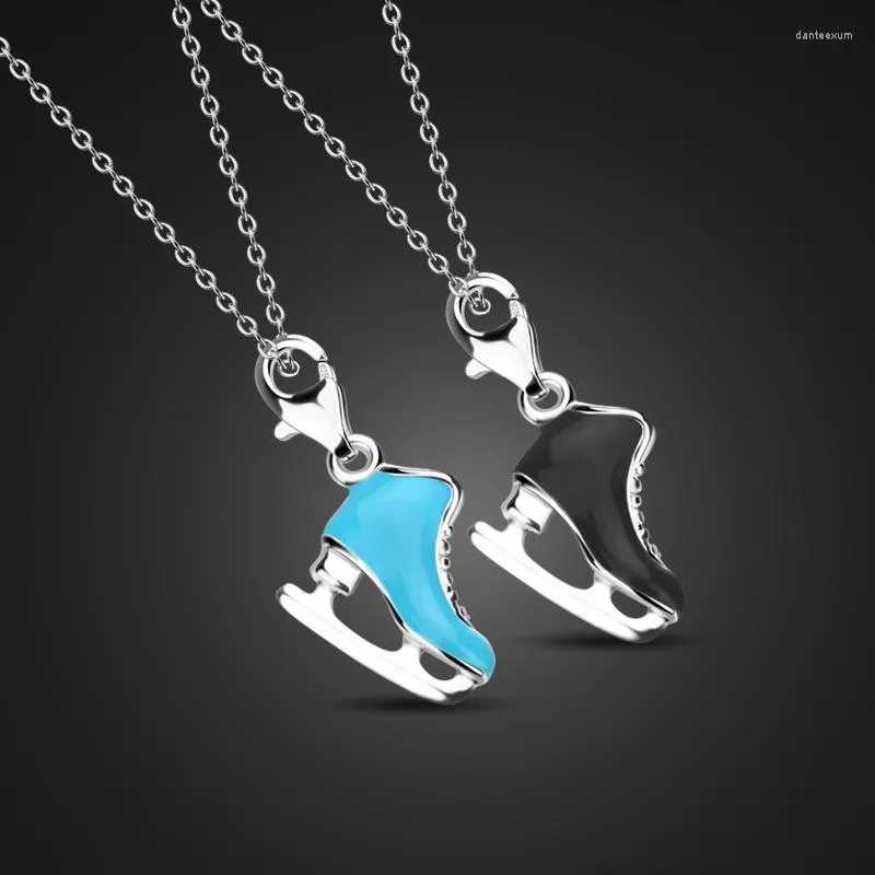 Chaînes Skate Pendentif Galvanoplastie S925 Collier Simple Mode Jeux D'hiver Cadeau Pour Miss Saint Valentin