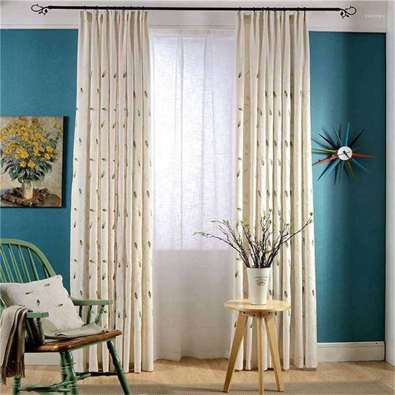 Curtain Jinyahome 1Pc 85% Shading Ivy Leaf Embroidery Drape Window Bedroom Livingroom Sliding Door Children Room 2119