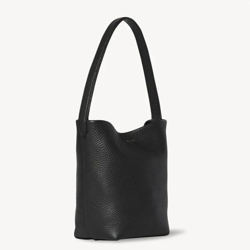 イブニングバッグ2023ラグジュアリーリアルレザーバッグThe Row N/S Park Trumpet Cowhide Classic Small Size Tote for Women