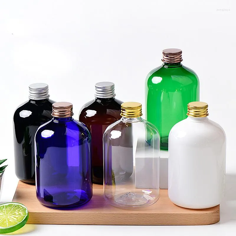 Botellas de almacenamiento de 300 ml, blanco, transparente, negro, plástico vacío, tapa de rosca de aluminio, botella de tóner, envases de cosméticos, hidrosol de maquillaje para mascotas