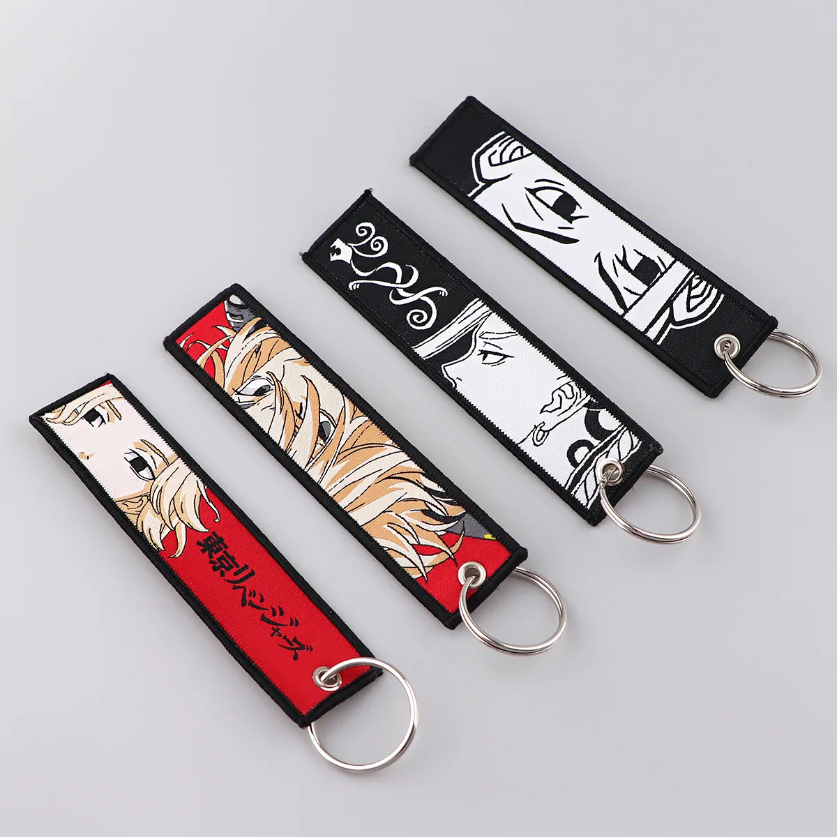 Japanese Anime Key Tag Key Ring Motorcycles Cars Bag Backpack Chaveiro  Embroidery Key Fobs Fashion Keychain