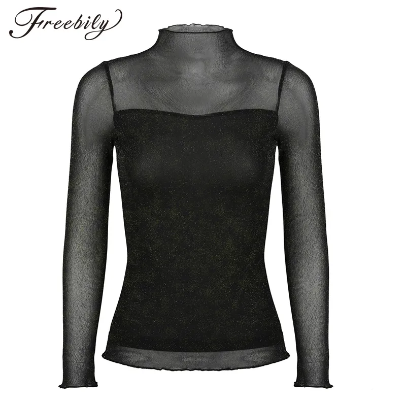 Blusas De Mujer Camisas Mujeres Sexy Ver A Trav s De Malla Con