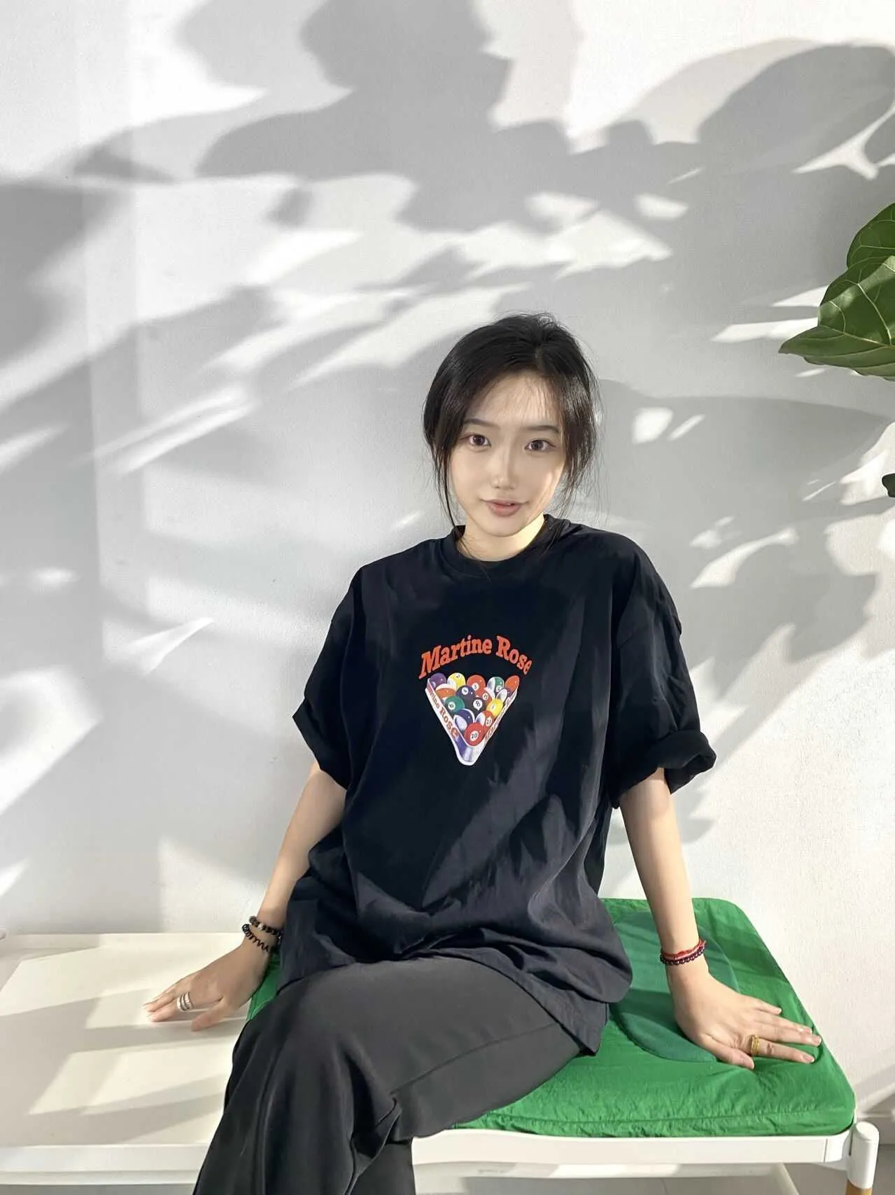Designer Fashion T Shirt Saint Youths Vintage Letter Billiards Print Short Sleeve Tee High Street American Casual Loose Round Neck