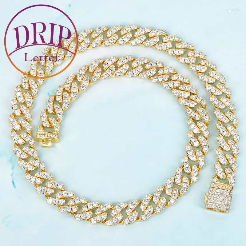 Chains Drip Letter Miami Cuban Link Chain Real Gold Plated Necklace Charms For Men Hip Hop Rock Street Fashion Jewelry 2023 Trend