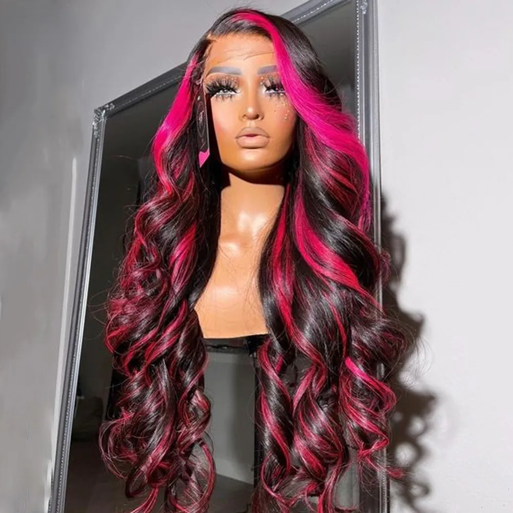 Green and outlet pink wig