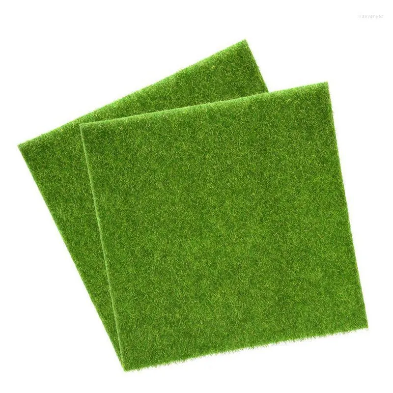 Decorative Flowers SHGO -Grass Artificial Turf Carpet For Indoor And Outdoor Synthetic Green Grass Home Decoration 30cmx30cm 2pcs