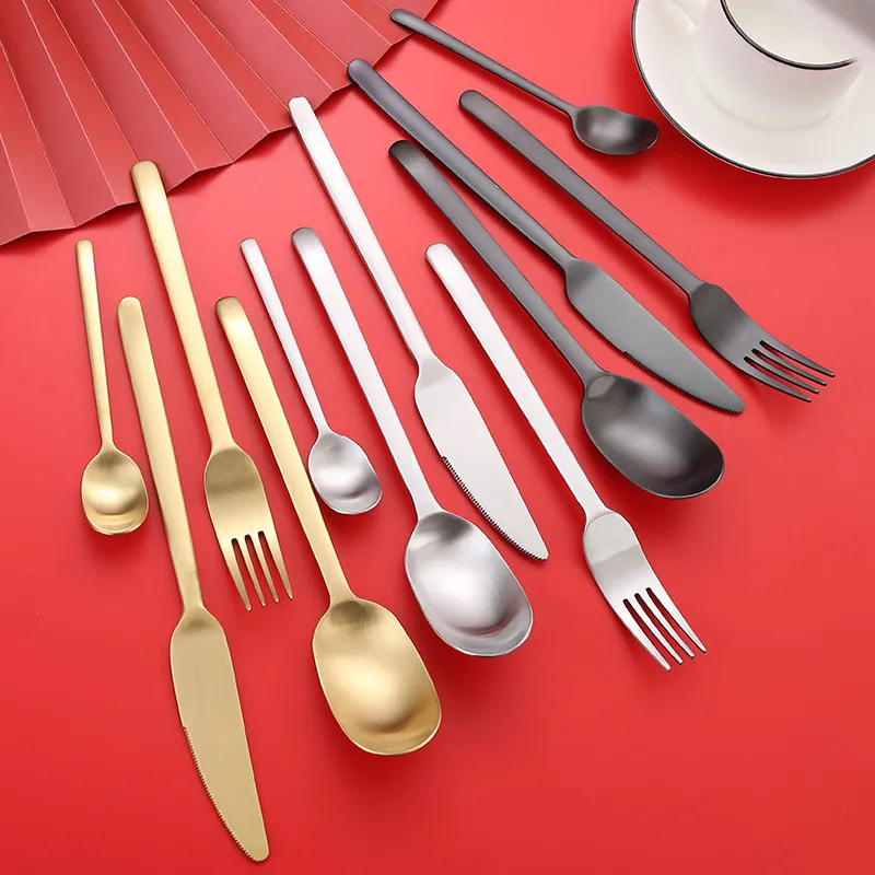 4 stycken Flatvaruuppsättningar Silverware Cutsly Knivsked och gaffeluppsättningar servis uppsättningar bordsartiklar