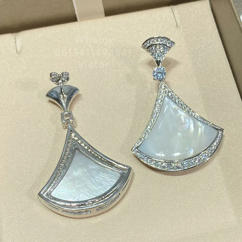 Buigari Dream Succession Designer Dingle Earrings for Woman Advanced Fritillaria Fan Shaped Highest Counter Quality Luxury Classic Style Premium Gifts 027