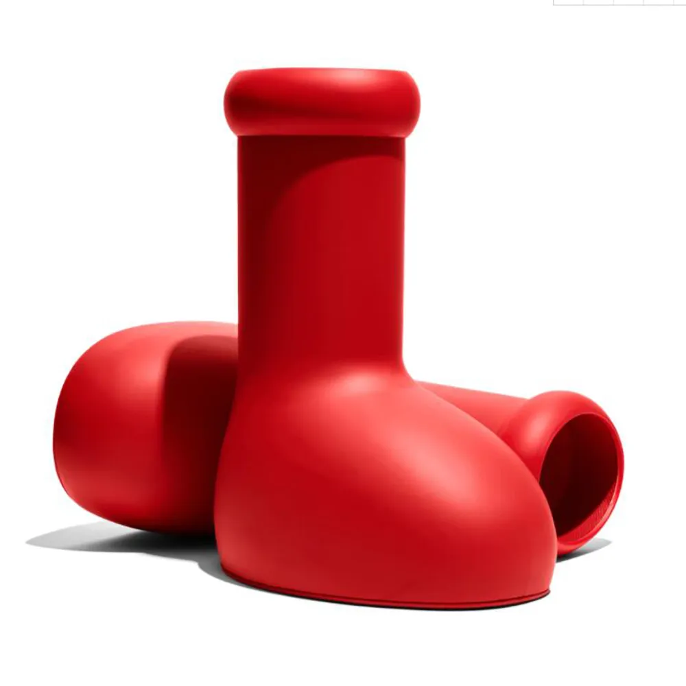 MSCHF BIG RED Stiefel Astro Boy Wasserdicht MSCHF010 Halbstiefel TPU-Gummischale mit EVA-Schaumgummisohle, leichter Schaumstoffstiefel, Stiefeletten für Damen, Designer-Schuhe
