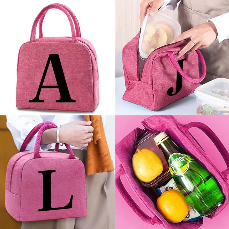 Borsone Borsa Da Pranzo Borsa Termica Da Donna Bambini Borsa Termica  Portatile Con Cerniera Borsa Organizer Borsa In Tela Isolata Con Stampa Di  Lettere Nere Da 31,13 €