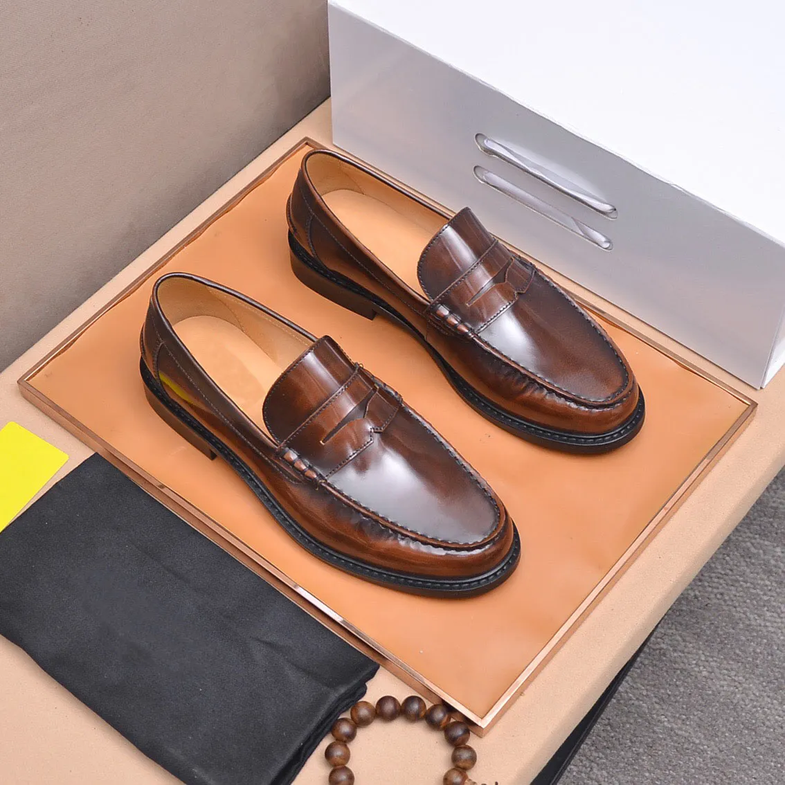 2023 Men's Dress Shoes Genuine Leather Walking Loafers Elegant Business Party Brand Designer Fashion Oxfords Outdoor Casual Flats Size 38-45