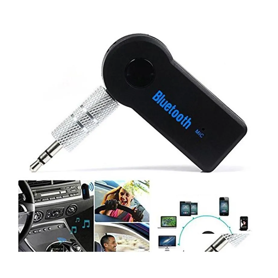 Bluetooth Car Kit Aux Mini O Receiver Zender 3,5 mm Jack Hands Muziekadapter Drop levering Mobiles Motorcycles Elektronica Dh9ja