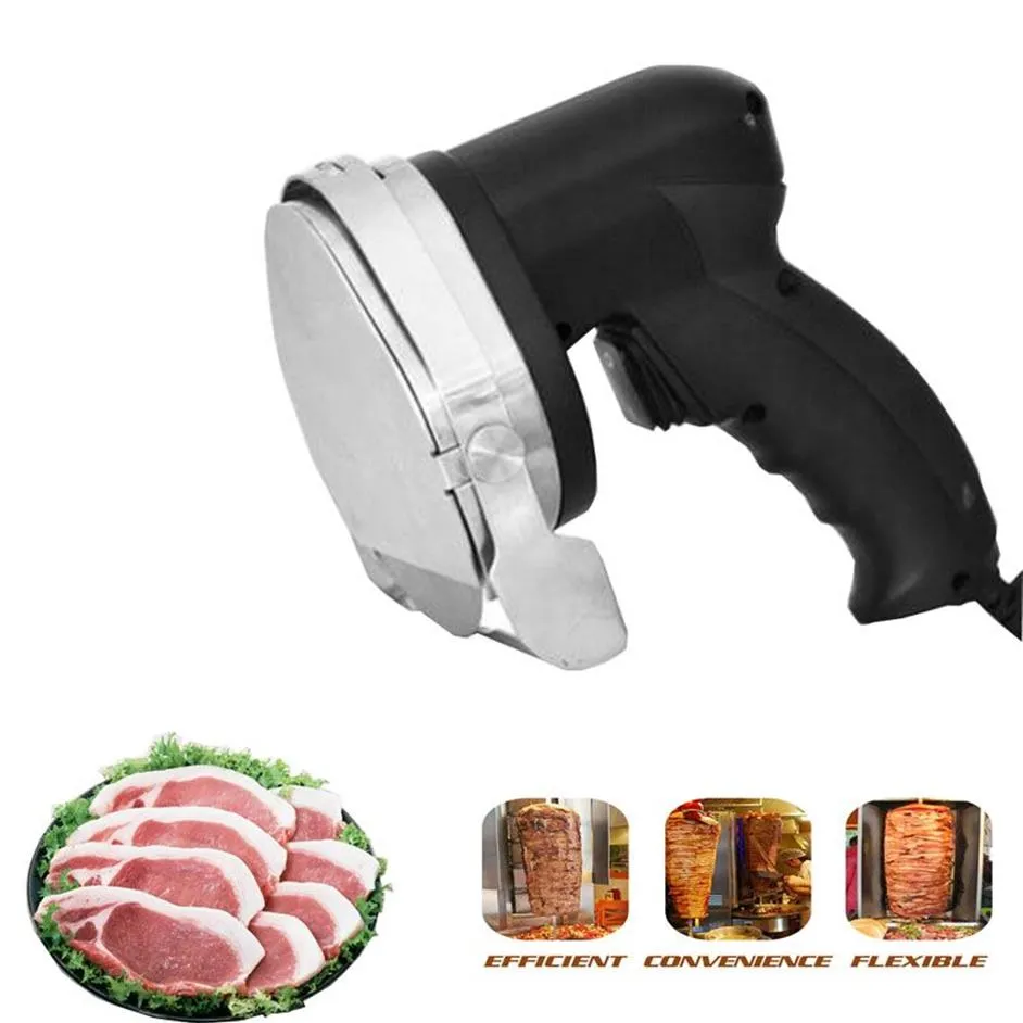 Electric Kebab Slicer Doner Knife Shawarma Cutter handheld Roast Meat cutting machine Gyro Knife 220-240V 110V Two blades3398