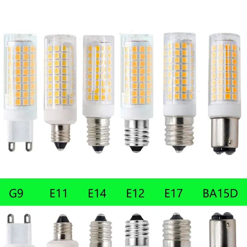 Ampoules Mini 102 LED maïs BA15D E11 E12 E14 E17 G4 G9 lumières 9W remplacer 80W lampes halogènes AC 220V 110V pour maison LED blanche LED